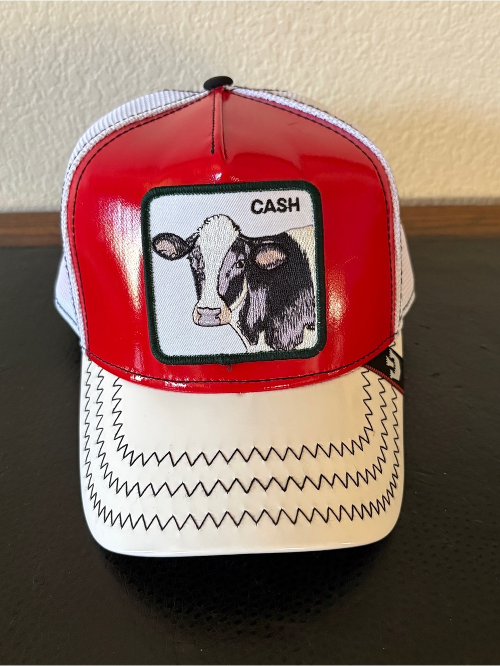 Goorin Bros The Farm Red White Cash Cow Trucker Cap One Size